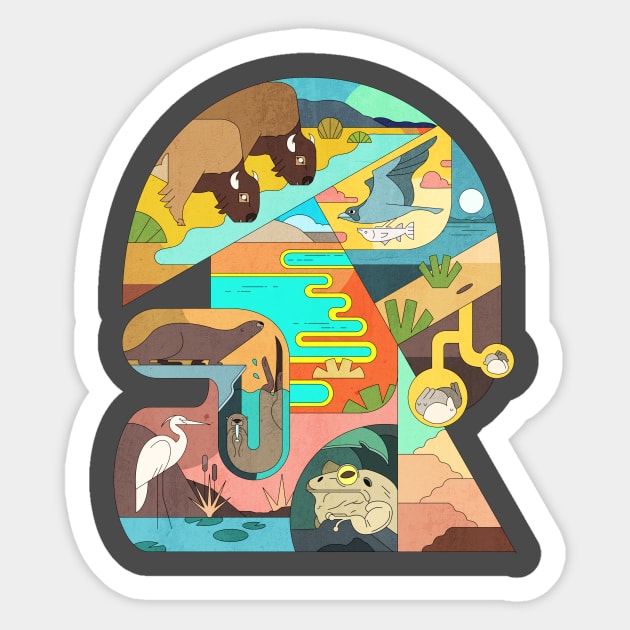 National Park Illustration Sticker by goldsuit